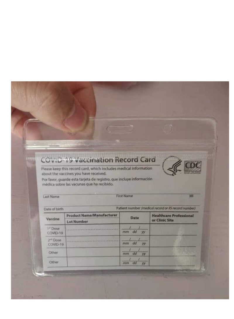 Y&D Card Protector,Vaccination Cards Immunization Record Holder Clear Vinyl Plastic Sleeve with Waterproof Type Resealable Zip, 5 Pack, 4 X 3 Inches, Only - Image 3