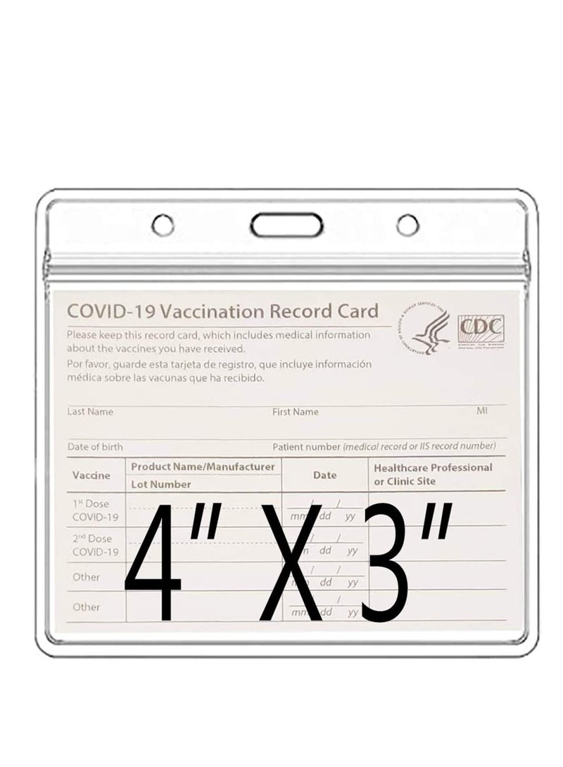 Y&D Card Protector,Vaccination Cards Immunization Record Holder Clear Vinyl Plastic Sleeve with Waterproof Type Resealable Zip, 5 Pack, 4 X 3 Inches, Only - Image 1