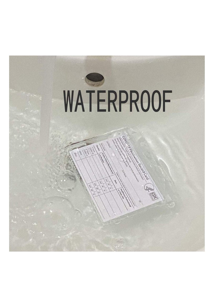 Y&D Card Protector,Vaccination Cards Immunization Record Holder Clear Vinyl Plastic Sleeve with Waterproof Type Resealable Zip, 5 Pack, 4 X 3 Inches, Only - Image 4