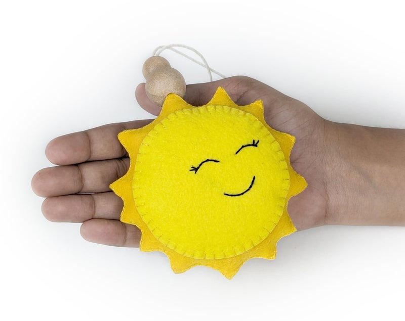 AGD Handmade Sun Hanging Ornaments, Nature Themed Nursery Decor, Baby Nursery Room Wall Decoration Items, Solar System Space Birthday Return Gifts, Cot Crib Decor, New Baby Gifts - Image 2