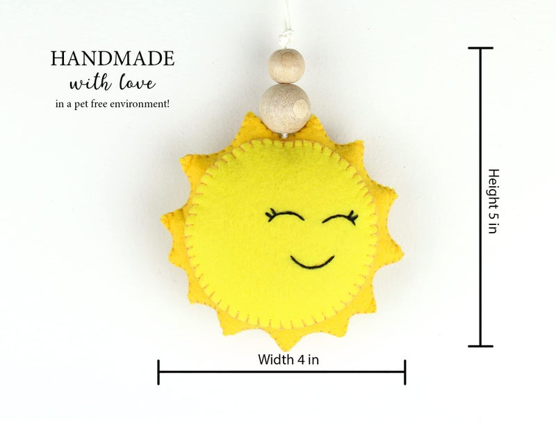 AGD Handmade Sun Hanging Ornaments, Nature Themed Nursery Decor, Baby Nursery Room Wall Decoration Items, Solar System Space Birthday Return Gifts, Cot Crib Decor, New Baby Gifts - Image 3