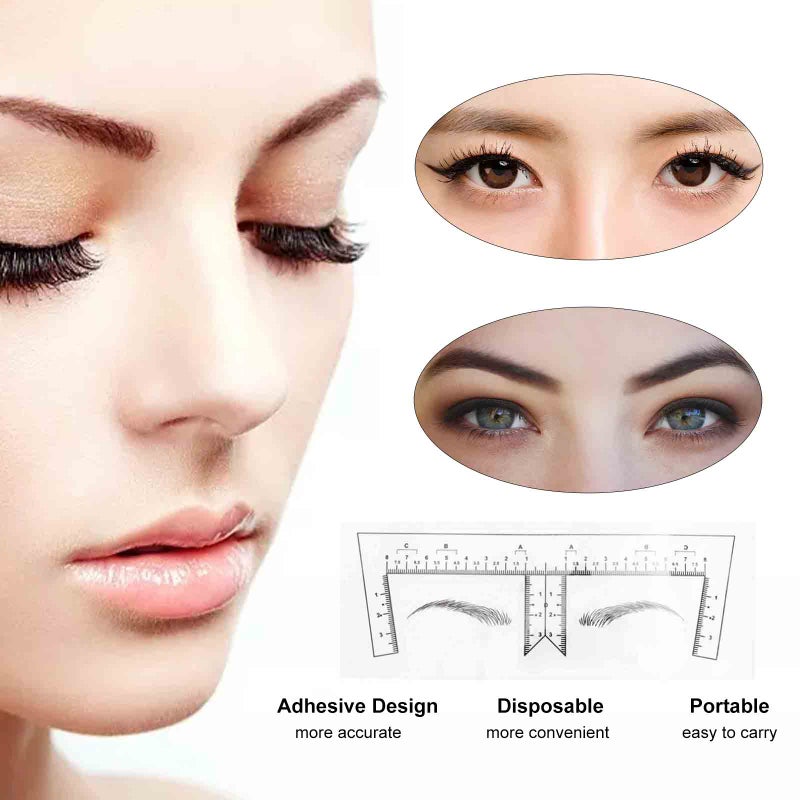 Eyebrow Ruler Stickers Disposable Adhesive Eyebrow Sticker Set Microblading Measuring Positioning Ruler for Eyebrow Tattoo Makeup Tool - Image 3