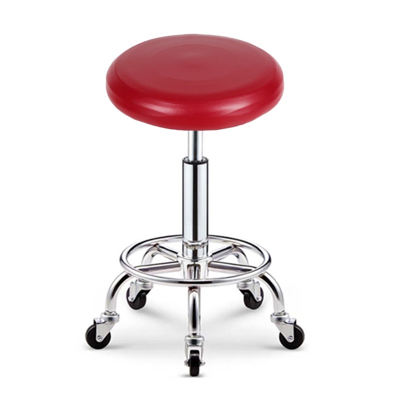 غطاء كرسي مقطوع مطاطي من الجلد الاصطناعي PU - غطاء مقعد كرسي بار اصطناعي - غطاء كرسي طعام - اللون الأحمر النبيذي - Image 4
