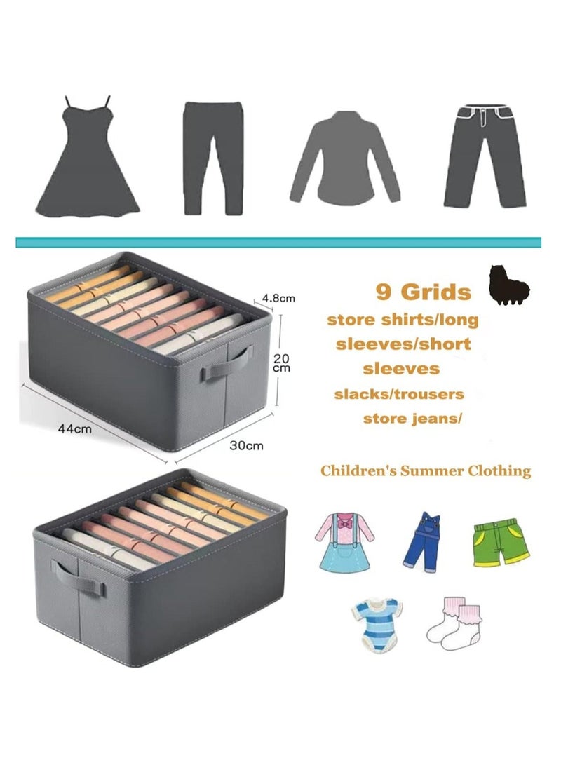 DUNISO 2 Pcs Wardrobe Clothes Organizer 9 Grids Drawer Organizers for Clothing Foldable Closet Organizers and Storage Basket Clothing Organizer Clothes Compartment Storage Box - Image 3