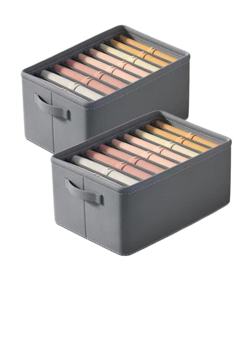 DUNISO 2 Pcs Wardrobe Clothes Organizer 9 Grids Drawer Organizers for Clothing Foldable Closet Organizers and Storage Basket Clothing Organizer Clothes Compartment Storage Box - Image 2