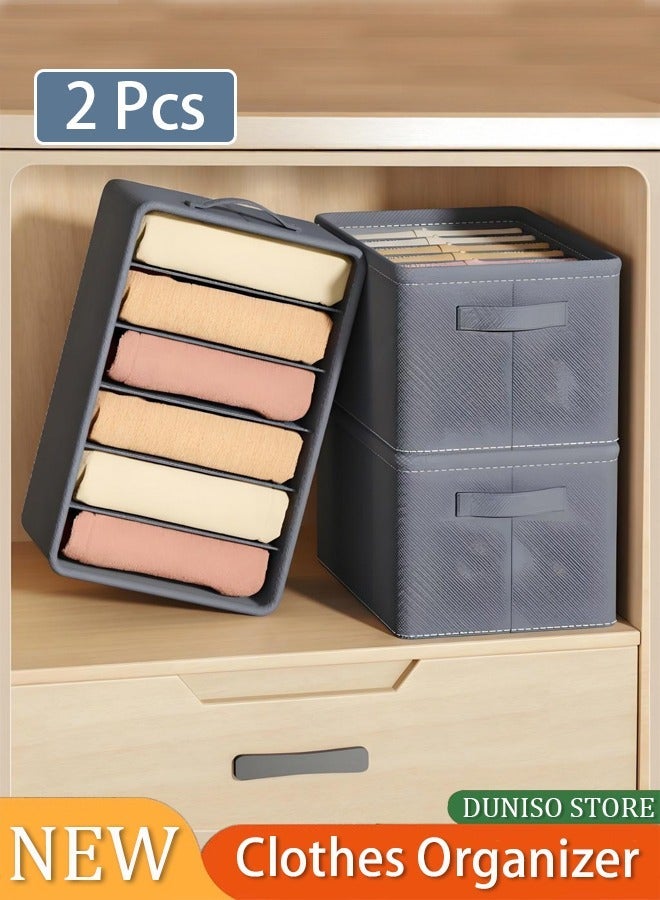 DUNISO 2 Pcs Wardrobe Clothes Organizer 9 Grids Drawer Organizers for Clothing Foldable Closet Organizers and Storage Basket Clothing Organizer Clothes Compartment Storage Box - Image 1