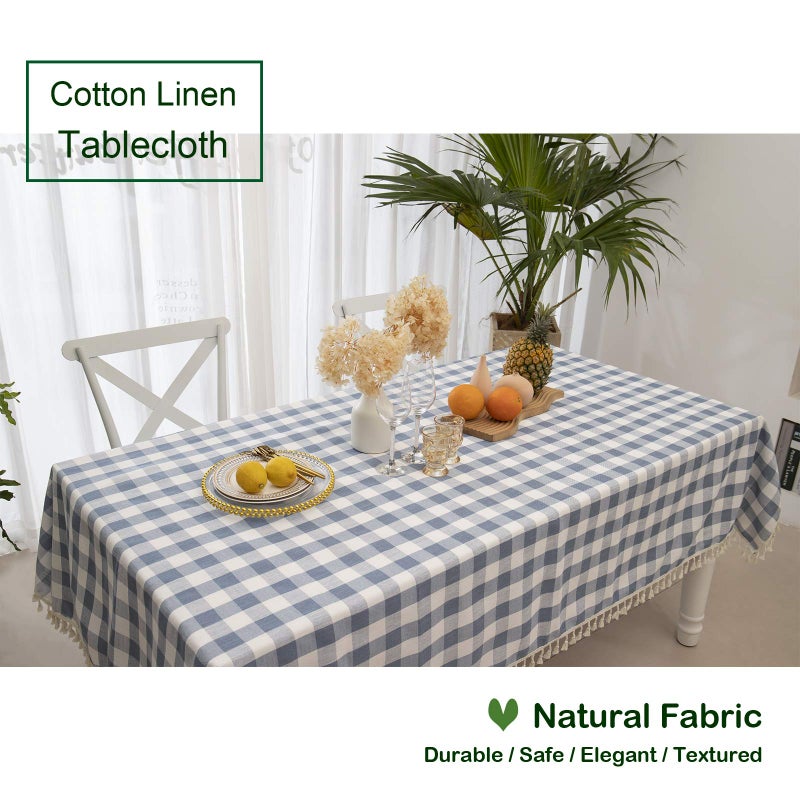 Midsummer Breeze Buffalo Plaid Square Square Cotton Linen Gingham Table Cloth for Kitchen Restaurant Farmhouse Spring Summer Decor - Image 5