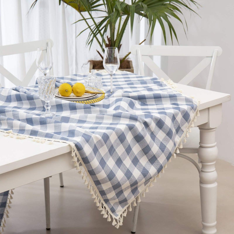 Midsummer Breeze Buffalo Plaid Square Square Cotton Linen Gingham Table Cloth for Kitchen Restaurant Farmhouse Spring Summer Decor - Image 4