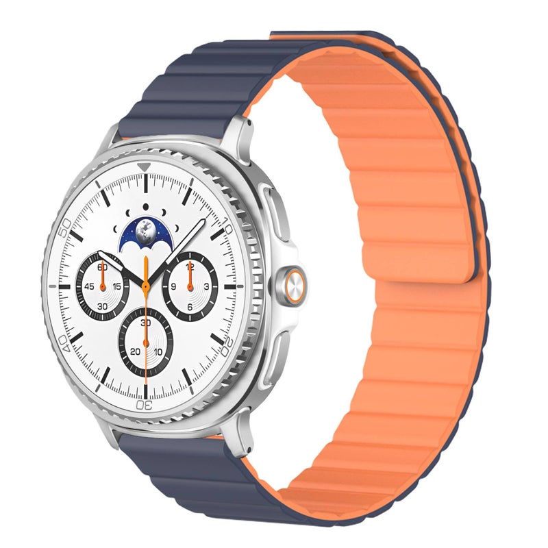 AD Blue Silicone Sport Smartwatch Band Compatible with Samsung Galaxy Watch 8 with Adjustable Fit Soft Strap and Quick Daily Replacement - Image 1