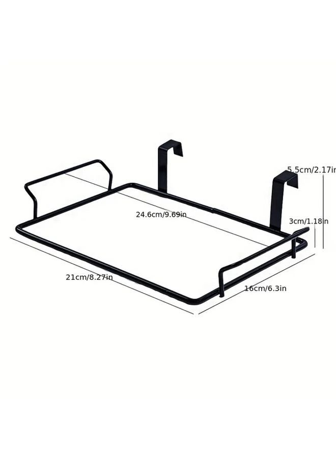 Black Iron Kitchen Garbage Bag Holder Hook Large Diameter Durable Easy Install Cabinet Door - Image 3