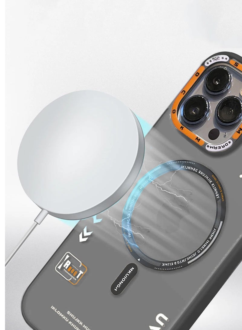 Techie MR.BIGC Aesthetic Fashion Frosted Back Cover  Case with Magsafe Compatibility for Apple iPhone 15 Pro  – Black - Image 4