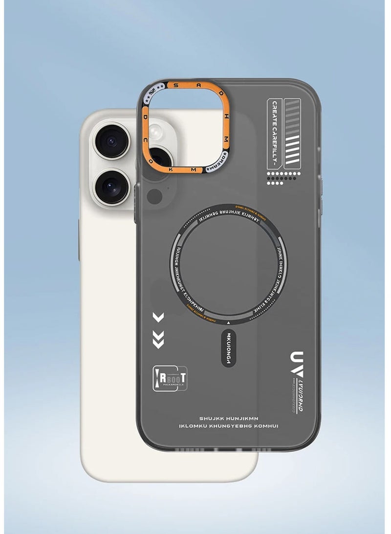 Techie MR.BIGC Aesthetic Fashion Frosted Back Cover  Case with Magsafe Compatibility for Apple iPhone 15 Pro  – Black - Image 2