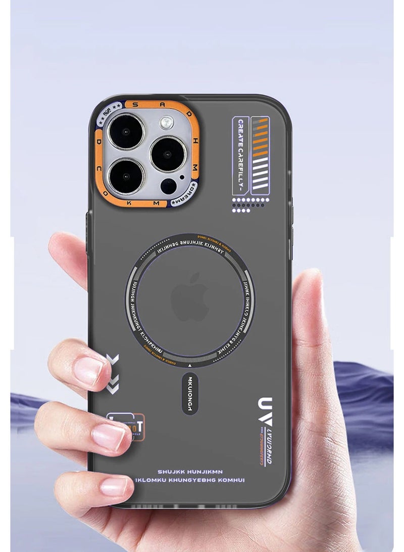 Techie MR.BIGC Aesthetic Fashion Frosted Back Cover  Case with Magsafe Compatibility for Apple iPhone 15 Pro  – Black - Image 3