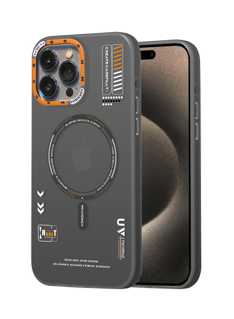 Techie MR.BIGC Aesthetic Fashion Frosted Back Cover  Case with Magsafe Compatibility for Apple iPhone 15 Pro  – Black - Image 1