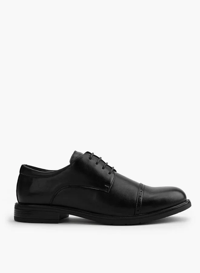 DUCHINI Men'S Solid Lace-Up Derby Shoes