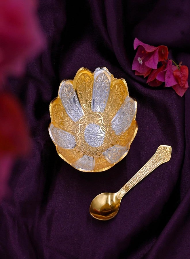 NOBILITY Bowl Spoon Set Gold and Silver Plated Light Weight with Red Velvet Box Friends Family Corporate Gift Items Diwali Christmas Eid Wedding Return Home Decoration Dessert Dry Fruits Serving Gifts - Image 5