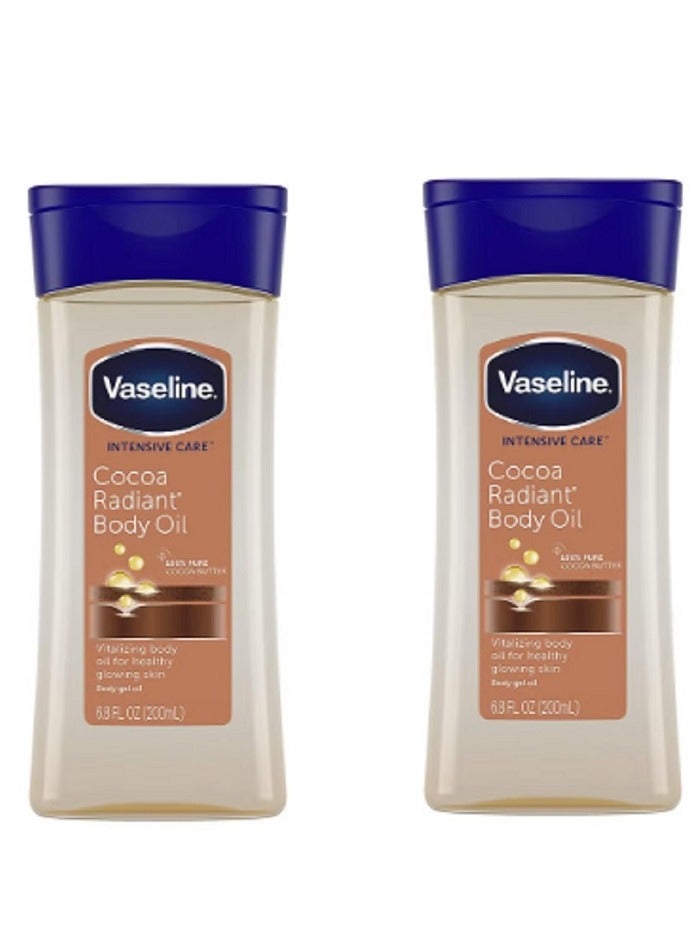 فازلين زيت الجسم المتألق بالكاكاو للعناية المركزة 200 مل قطعتين - Image 1