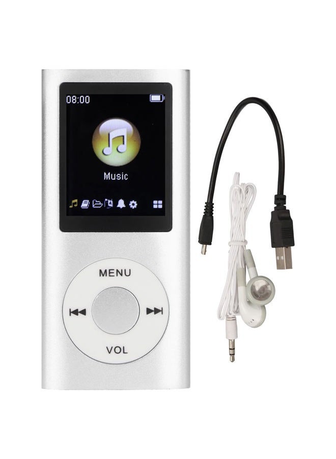 Cuifati MP3 Player, 64GB Music Player Lossless Music Slim 1.8 Inch LCD Screen Portable MP3 Music Player, Includes Charging Cable and Earphone, Easy to Carry (Silver) - Image 1