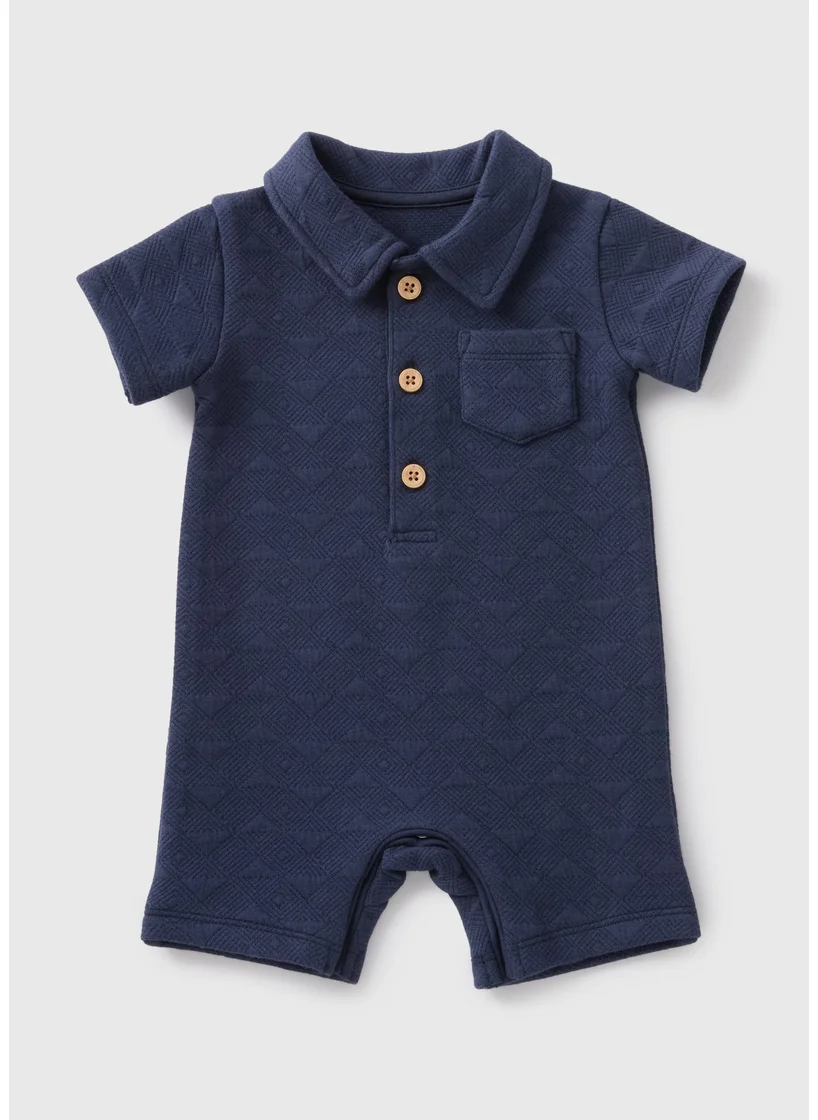 Matalan Baby Blue Quilted Romper