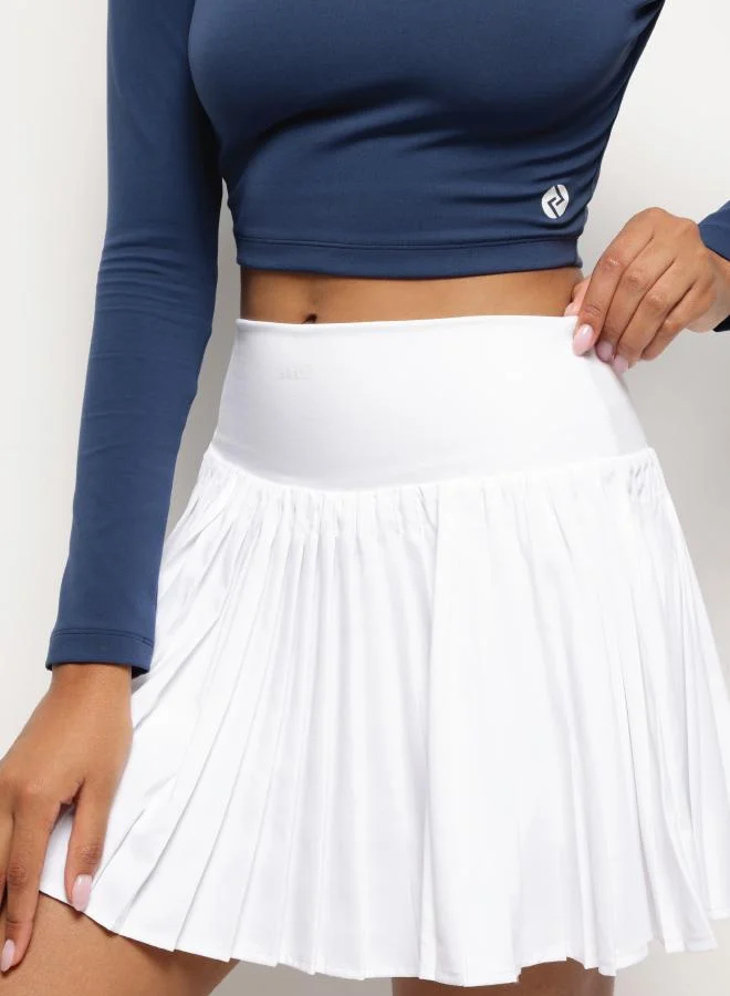 ZAECY Pleated Tennis Skirt – Pearl White