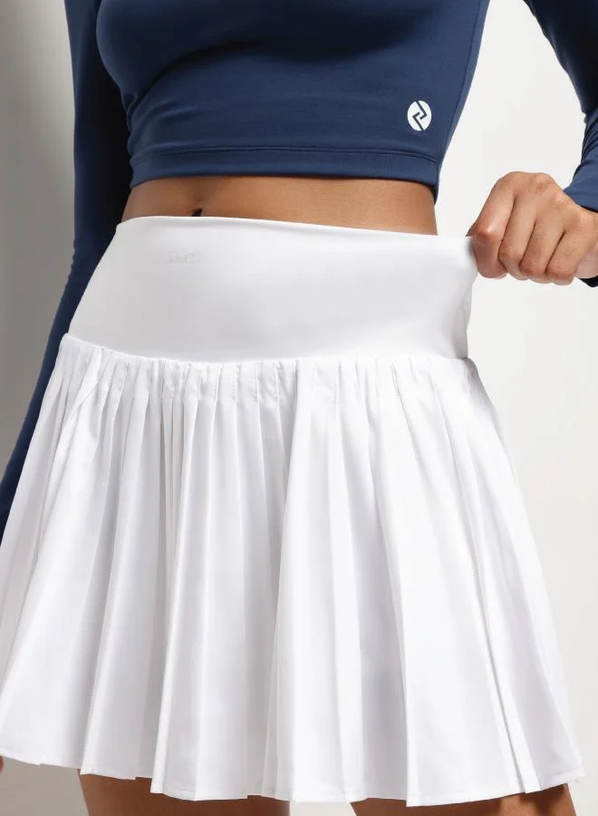 ZAECY Pleated Tennis Skirt – Pearl White