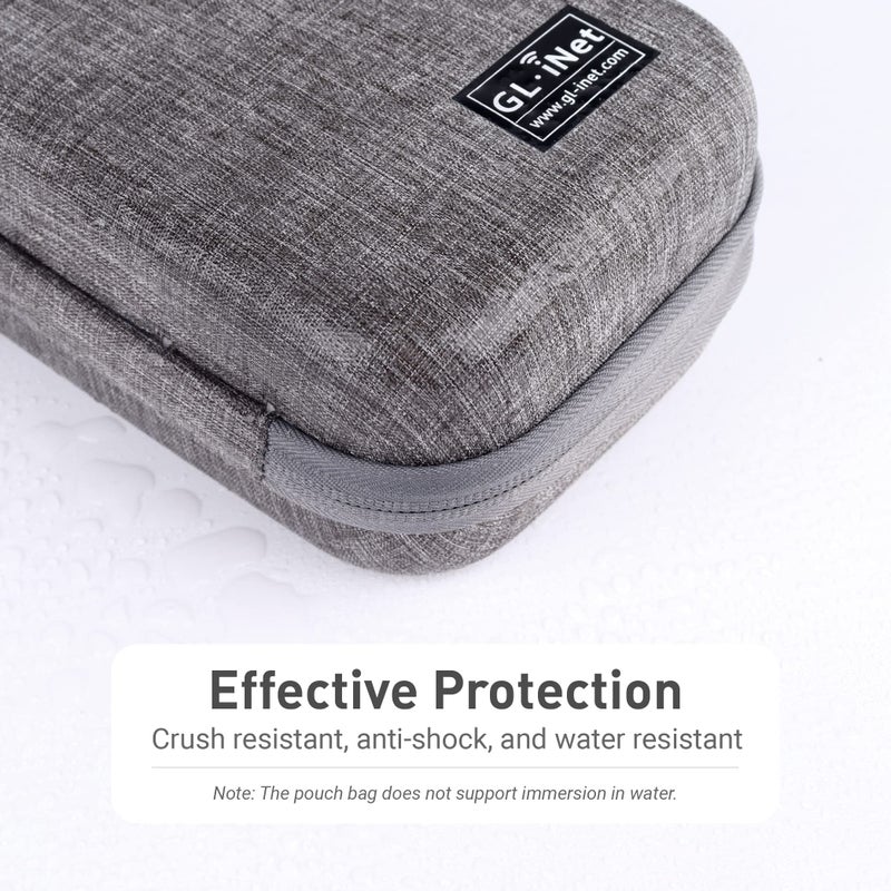 GL.iNet GL.iNet Gadget Organizer Case for Travel Routers GL-AXT1800/ MT3000/ SFT1200/ E750/ A1300, Chargers, Cables, and Accessories, Durable Pouch, Hand-Carry EVA Bag, Anti-Shock, Water Resistant (Grey)  - Image 4