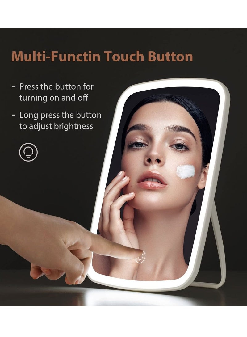 والالا مرآة مكياج تعمل باللمس مرآة الغرور مع سطوع LED قابل للتعديل USB قابل لإعادة الشحن - Image 2