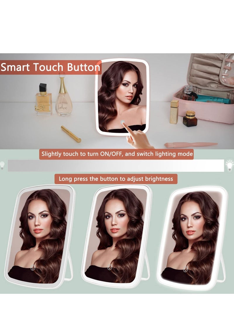 والالا مرآة مكياج تعمل باللمس مرآة الغرور مع سطوع LED قابل للتعديل USB قابل لإعادة الشحن - Image 4