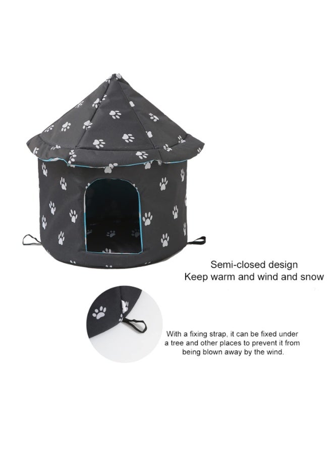 jaexest Cat House for Outdoor Cats – Weatherproof, Warm & Insulated Cat Shelter – Feral Cat & Dog House with Transparent Curtain – Outdoor Pet Enclosure - Image 3