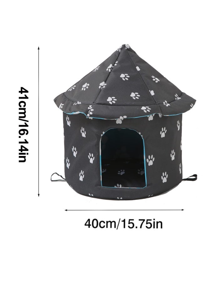 jaexest Cat House for Outdoor Cats – Weatherproof, Warm & Insulated Cat Shelter – Feral Cat & Dog House with Transparent Curtain – Outdoor Pet Enclosure - Image 2