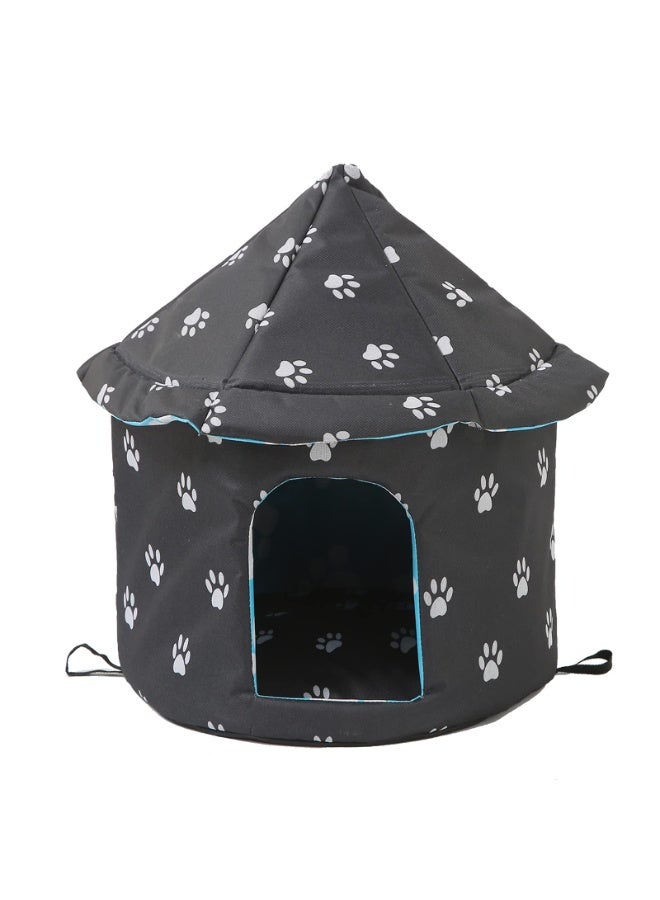 jaexest Cat House for Outdoor Cats – Weatherproof, Warm & Insulated Cat Shelter – Feral Cat & Dog House with Transparent Curtain – Outdoor Pet Enclosure - Image 1