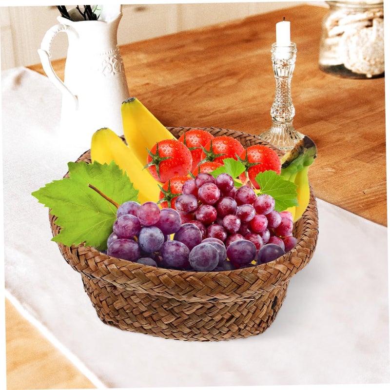 Foldable Wicker Picnic Basket Mini Cube Rattan Storage For Bread Fruit Coffee Grass - Image 4