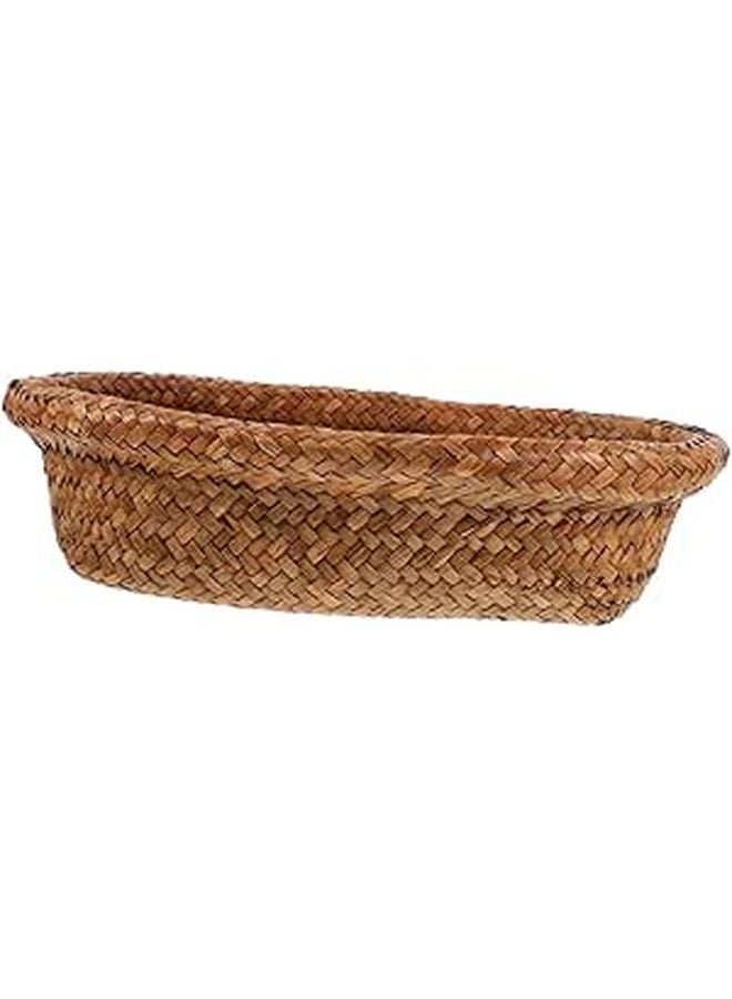 Foldable Wicker Picnic Basket Mini Cube Rattan Storage For Bread Fruit Coffee Grass - Image 1