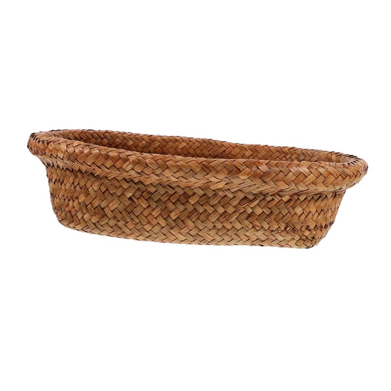 Foldable Wicker Picnic Basket Mini Cube Rattan Storage For Bread Fruit Coffee Grass - Image 2