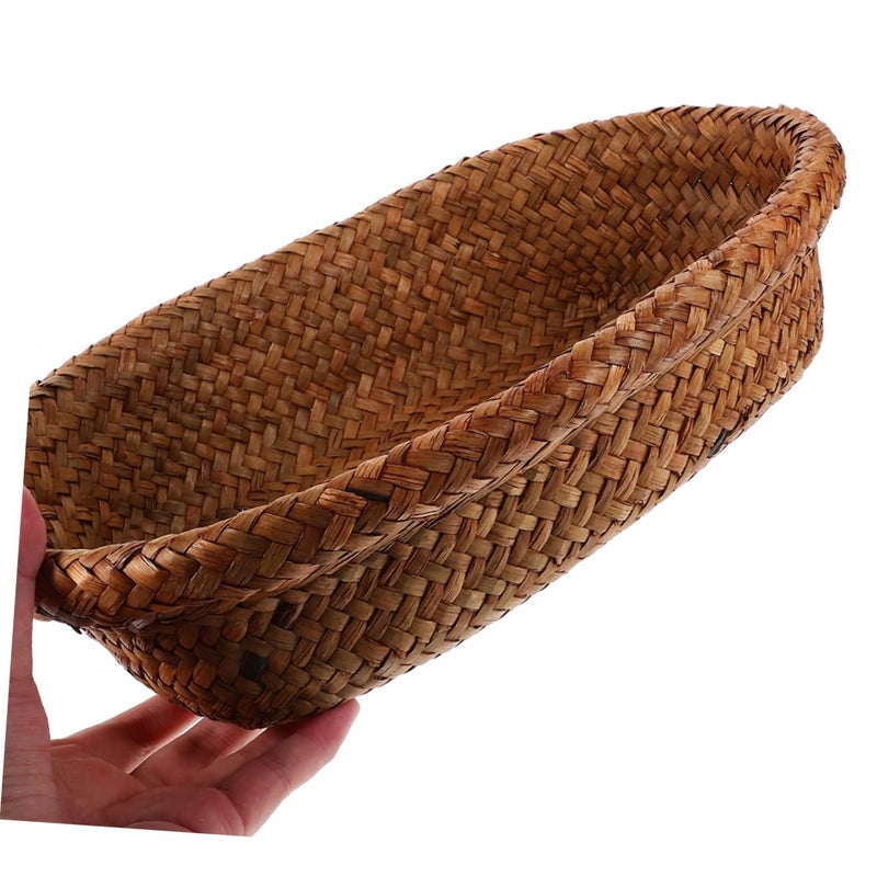Foldable Wicker Picnic Basket Mini Cube Rattan Storage For Bread Fruit Coffee Grass - Image 5