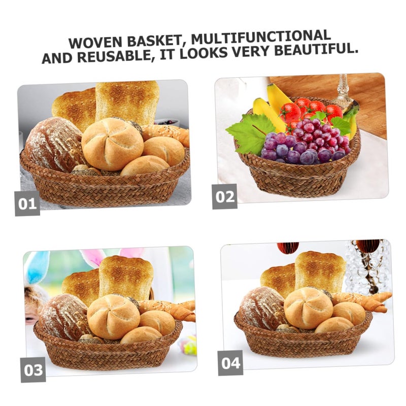 Foldable Wicker Picnic Basket Mini Cube Rattan Storage For Bread Fruit Coffee Grass - Image 3