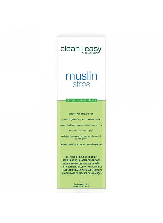 Clean + Easy Clean + Easy Muslin Waxing Strips Large Leg 100 Count  - Image 1