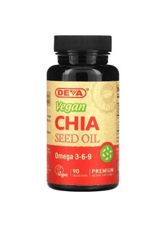 Deva Deva, Premium Vegan Chia Seed Oil, 1,000 mg, 90 Vegan Caps (500 mg per Cap)  - Image 1