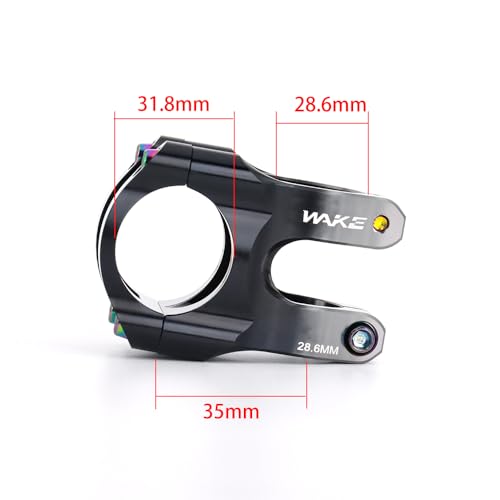 CYSKY 31.8 Stem 35mm 0 Degree MTB Short Stem Mountain Bike Stem Handlebar Riser 1-1/8 for Most Bicycle, Road Bike, MTB, Downhill, BMX, Cycling (Black & Titanium) - Image 2