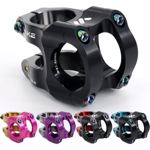 CYSKY 31.8 Stem 35mm 0 Degree MTB Short Stem Mountain Bike Stem Handlebar Riser 1-1/8 for Most Bicycle, Road Bike, MTB, Downhill, BMX, Cycling (Black & Titanium) - Image 5