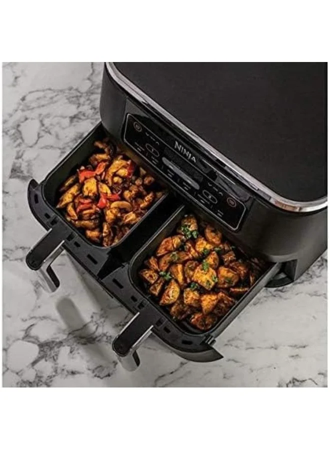 Ninja Ninja Foodi Dual Zone Air Fryer 2 Drawers, 6 Cooking Functions, 7.6L, Black, AF300ME, 2 Year Warranty