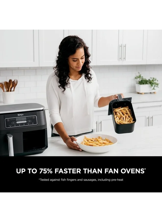 Ninja Ninja Foodi Dual Zone Air Fryer 2 Drawers, 6 Cooking Functions, 7.6L, Black, AF300ME, 2 Year Warranty