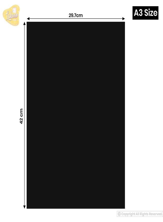 Lakeer A3 Black Mounting Board (Z Black Colour) Pack of 3 Cardstock paper-600 GSM/1mm Thick (Size: 297mm X 420mm) - Image 2