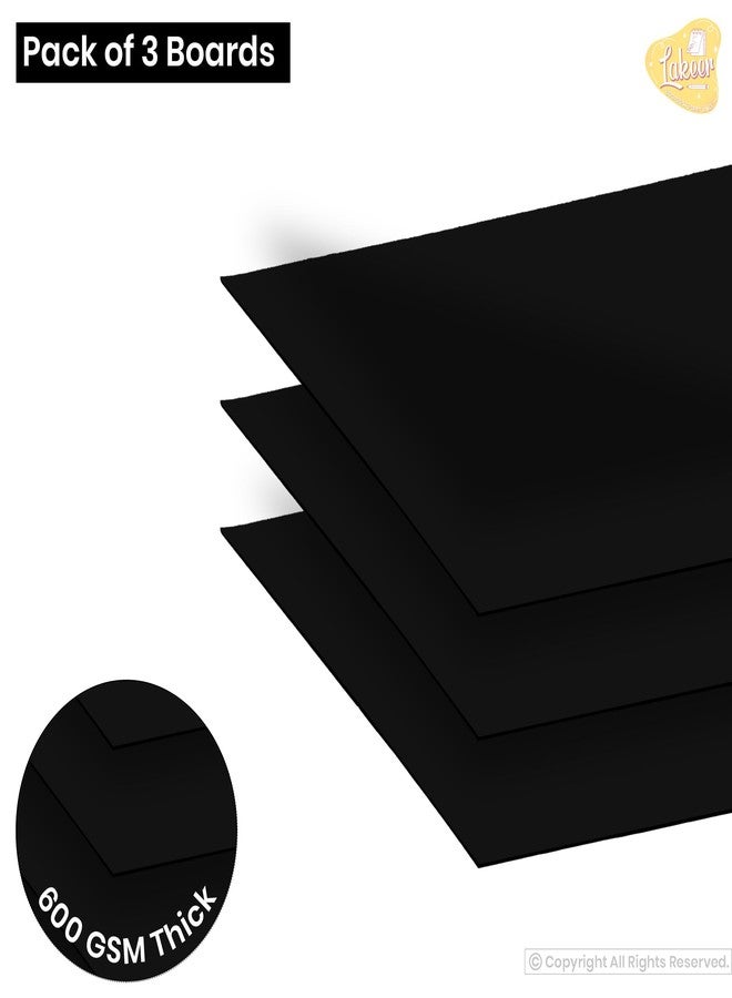 Lakeer A3 Black Mounting Board (Z Black Colour) Pack of 3 Cardstock paper-600 GSM/1mm Thick (Size: 297mm X 420mm) - Image 3