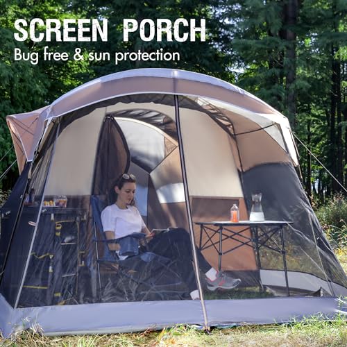 Portal 8 Person Family Tent for Camping with Screen Porch, Waterproof Large Camping Tent with Rainfly, Big Family Tents for Outdoor Camping - Image 3