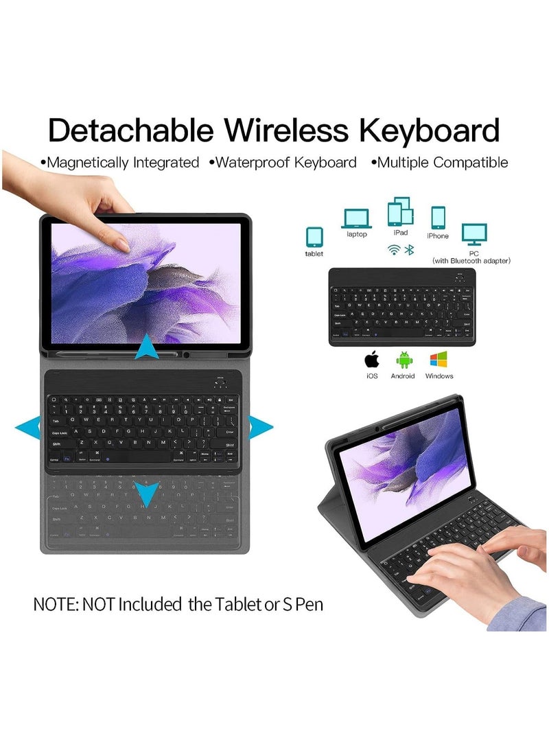 MUNTAQI Keyboard Case for Samsung-Galaxy-Tab S8+ S7 FE S7+ 12.4" - Case with Wireless Detachable Keyboard Tablet Cover for Galaxy Tab S8+ SM-X800/X806 2022 S7 FE SM-T730/T738 2021 S7+ 2020 - Image 3
