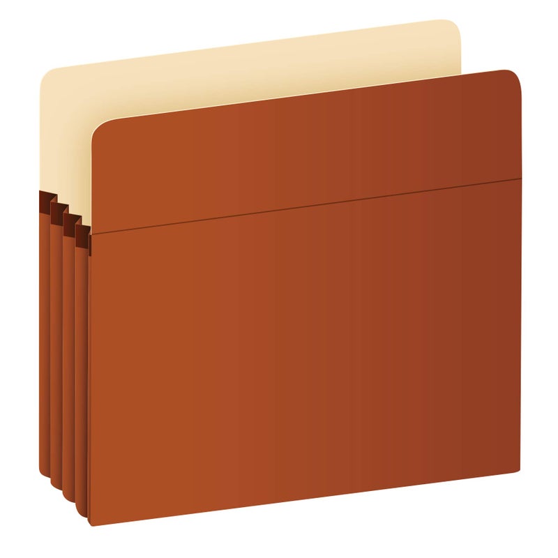 Pendaflex Expanding File Pockets, File Organizers for School, Home or Office, Letter Size, Redrope, 3.5" Expansion, Reinforced with DuPontâ„¢ TyvekÂ® Material, Redrope, 25 per Box (1524E-OX) - Image 1