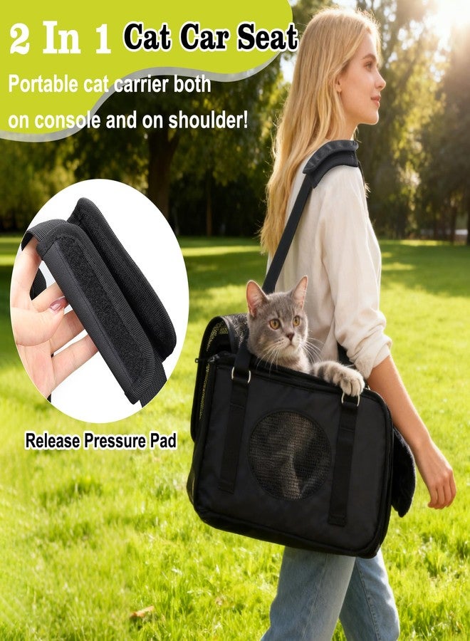 Mity Rain 3 in 1 Cat Car Seat for Center Console - Portable Carrier for Shoulder Handle Car, Foldable Pet Armrest Booster Seat for Small Dogs & Cats (Up to 15lbs) | Puppy Seats with Cushion for Travel - Image 4