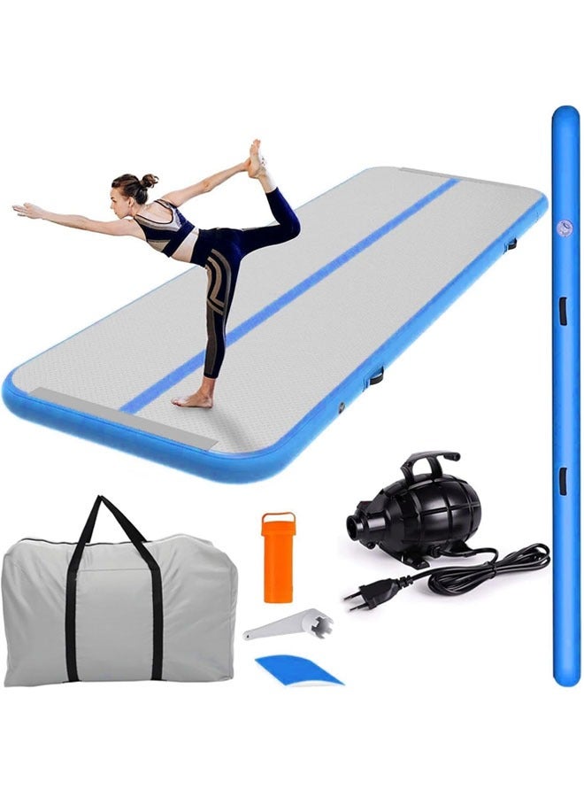 L&E Inflatable Air Tumbling Mat, 10 CM Thickness Air Mats, Gymnastics Tumble Track for Home Use/Training/Cheerleading/Water Yoga with Electric Air Pump & Storage Bag（300 X 100 CM） - Image 1