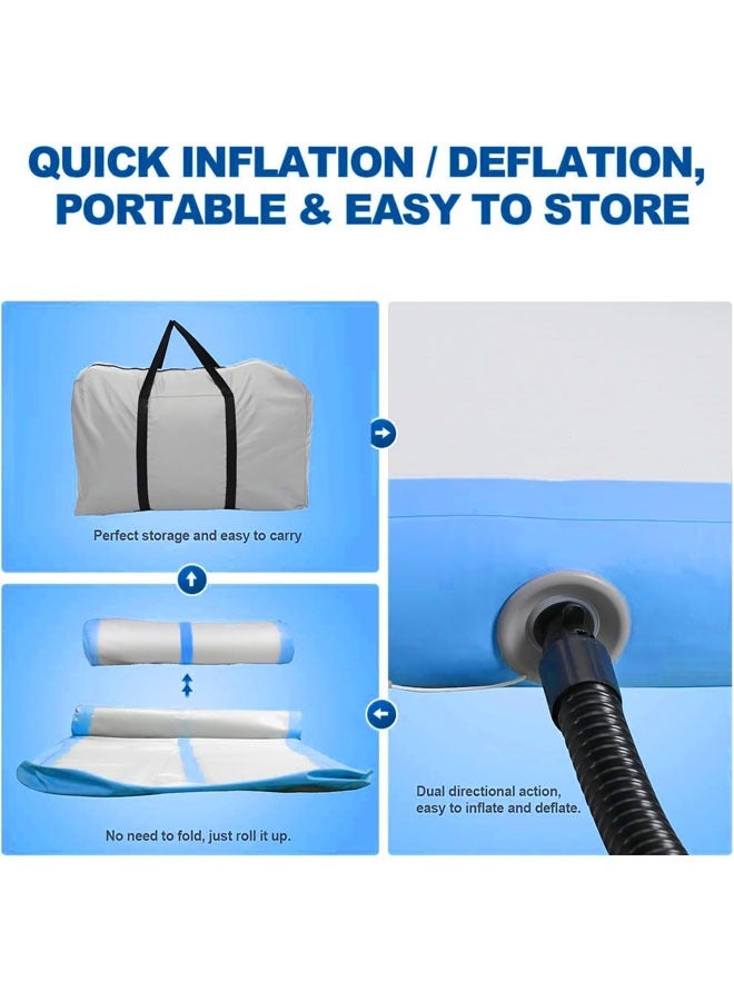 L&E Inflatable Air Tumbling Mat, 10 CM Thickness Air Mats, Gymnastics Tumble Track for Home Use/Training/Cheerleading/Water Yoga with Electric Air Pump & Storage Bag（300 X 100 CM） - Image 5